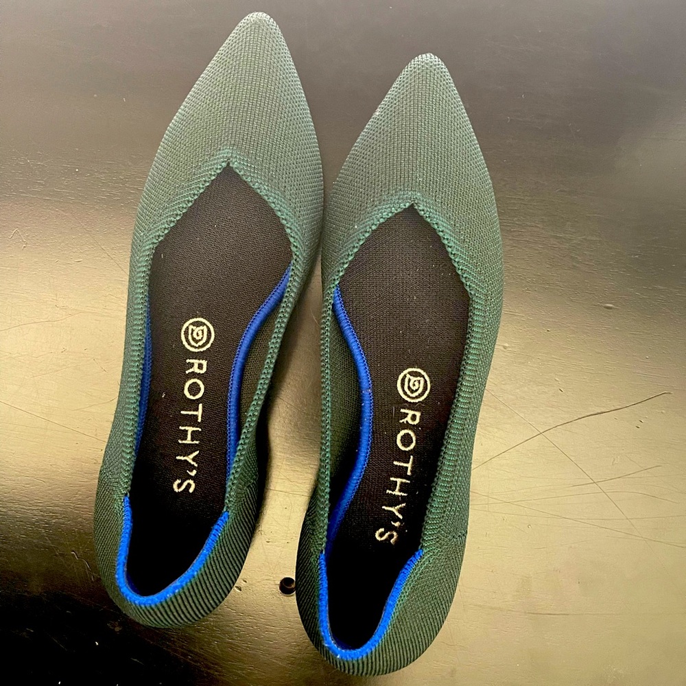 Rothy’s Green The Point Toe Flats 9